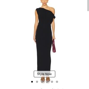 REVOLVE Black Asymmetrical One Shoulder Gown size M